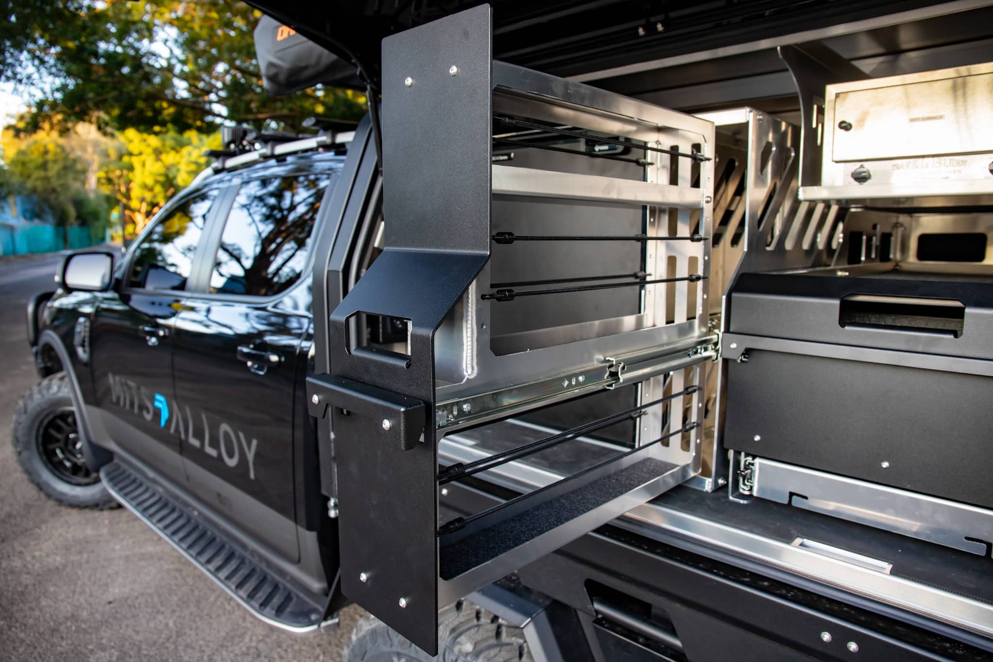 upright fridge in ute canopy